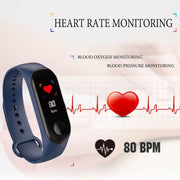 M3 Smart Bracelet M3 Color Screen Bracelet Heart Rate Blood Pressure Bluetooth Sports Pedometer