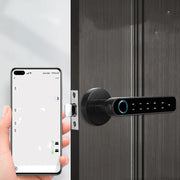 Glass Room Door Indoor Wooden Door Fingerprint Lock Bluetooth Lock