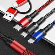 Fast Charging Five-in-one Data Cable, One For Three Charging Cables