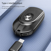 2 In 1 Mini Keychain Power Bank Keyring Hanging Buckle 2 Output Interfaces 5V 1200MAH Backup Power Bank Retractable Plug Waterproof Phone Charging Accessories