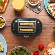 Toaster 2 Slice Retro Toaster Stainless Steel With 6 Bread Shade Settings And Bagel Cancel Defrost Reheat Function, Cute Bread Toaster With Extra Wide Slot And Removable Crumb Tray